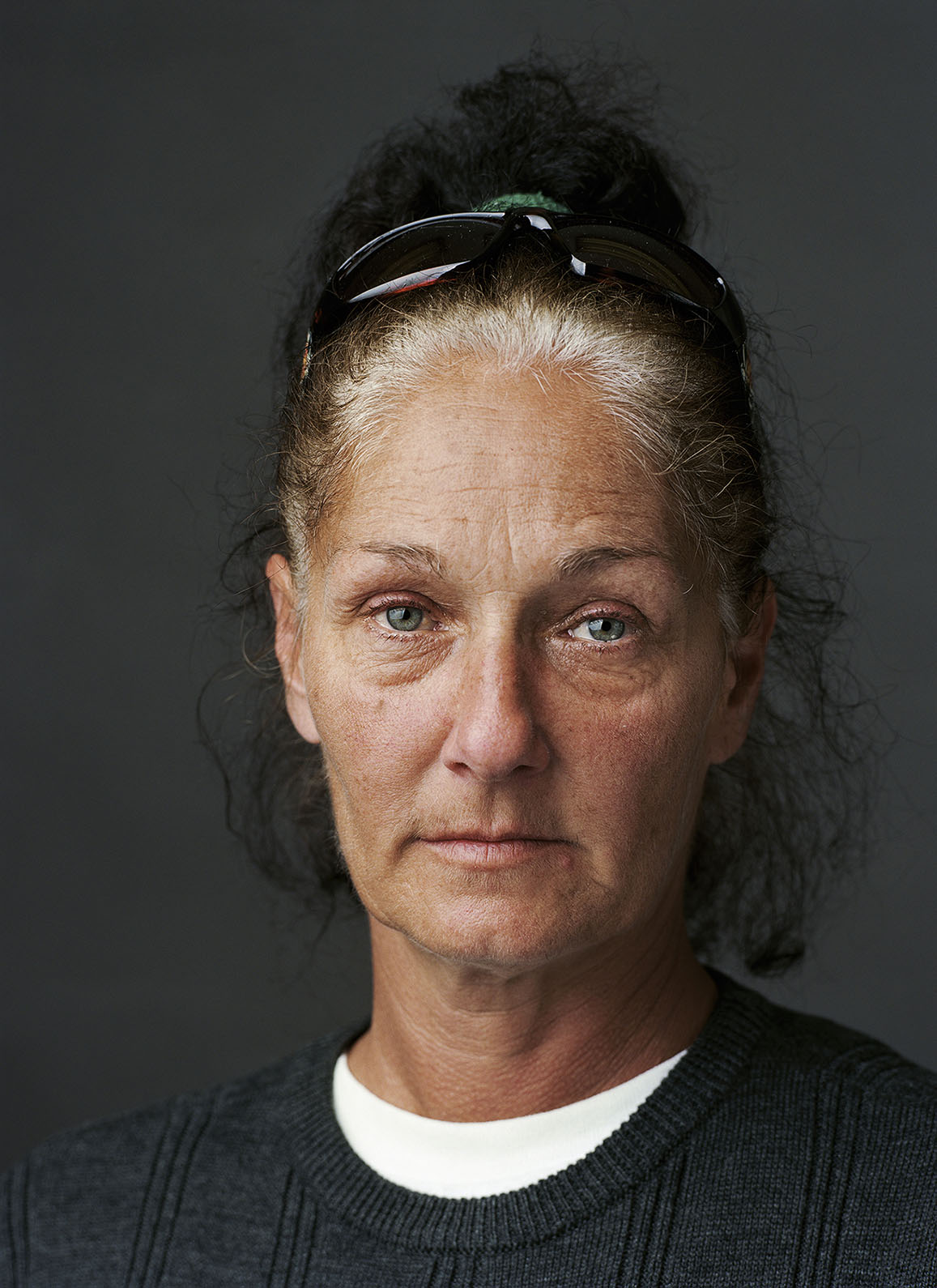 USA. "Down and Out in the South": Studio portraits of homeless people in Atlanta (GA), Columbia (SC) and the Mississippi Delta.  Tami (b. Hollywood, FL, 1959), photographed in Columbia, SC, September-October 2010.